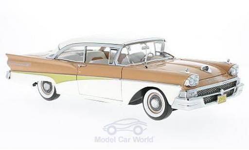 Coche miniatura Ford Fairline 1958 1/18 Sun Star Failane 500 HardTop marron/blanco 1958 Ford Fairline 1958 1/18 Sun Star Failane 500 HardTop marron/blanco 1958 coche miniatura