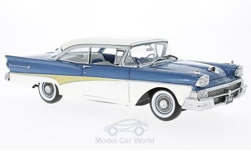 Coche miniatura Ford Fairline 1958 1/18 Sun Star Failane 500 HardTop metalico azul/blanco 1958 Around The World Ford Fairline 1958 1/18 Sun Star Failane 500 HardTop metalico azul/blanco 1958 Around The World coche miniatura
