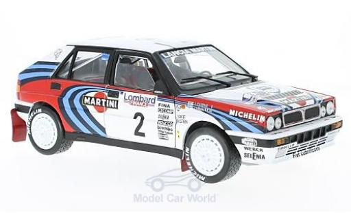 Lancia Delta 1/18 Sun Star HF Integrale 16V No.2 Martini RAC Rallye 1991 J.Kankkunen/J.Piironen ohne Vitrine coche miniatura