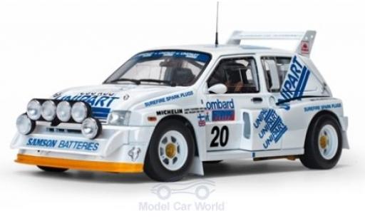 Coche miniatura MG Metro 1/18 Sun Star 6R4 No.20 Unipart Rallye WM RAC Rallye 1986 H.Toivonen/N.Wilson MG Metro 1/18 Sun Star 6R4 No.20 Unipart Rallye WM RAC Rallye 1986 H.Toivonen/N.Wilson coche miniatura