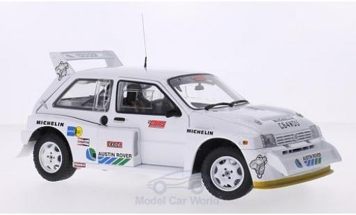 Coche miniatura MG Metro 1/18 Sun Star 6R4 blanco RHD Testfahrzeug A.Senna MG Metro 1/18 Sun Star 6R4 blanco RHD Testfahrzeug A.Senna coche miniatura