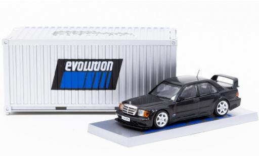 Mercedes 190 1/64 Tarmac Works E 2.5-16 Evolution II metalico negro mit Vitrine in Containerdesign coche miniatura