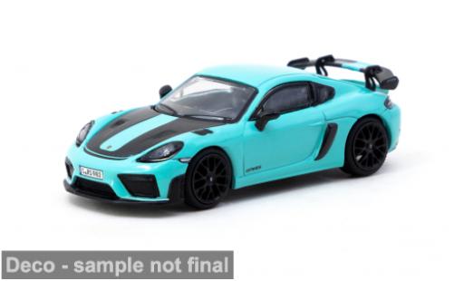 Coche miniatura Porsche Cayman GT4 1/64 Tarmac Works RS türkis/schwarz 1:64 Porsche Cayman GT4 1/64 Tarmac Works RS türkis/schwarz 1:64 coche miniatura