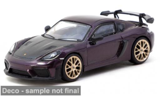Porsche Cayman GT4 1/64 Tarmac Works RS violett 1:64 coche miniatura