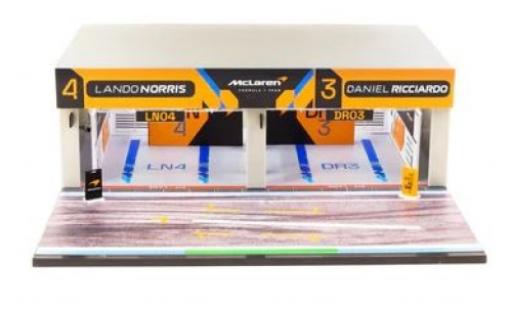 Coche miniatura McLaren F1 1/64 Tarmac Works Diorama Pit garage Diorama Team formule 1 McLaren F1 1/64 Tarmac Works Diorama Pit garage Diorama Team formule 1 coche miniatura