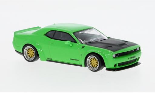 Dodge Challenger 1/64 Tarmac Works SRT Hellcat LB-Works metallise la chaux coche miniatura