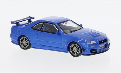 Coche miniatura Nissan Skyline 1/64 Tarmac Works GT-R (R34) Nismo Z-Tune metallise azul Nissan Skyline 1/64 Tarmac Works GT-R (R34) Nismo Z-Tune metallise azul coche miniatura