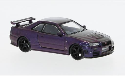 Coche miniatura Nissan Skyline 1/64 Tarmac Works GT-R (R34) Nismo Z-Tune metallise violett Nissan Skyline 1/64 Tarmac Works GT-R (R34) Nismo Z-Tune metallise violett coche miniatura