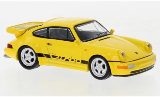 Porsche 964 Turbo 1/64 Tarmac Works 911  amarillo coche miniatura