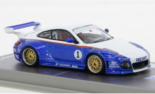 Coche miniatura Porsche 997 1/64 Tarmac Works 911  Old & Nouveau azul/blanche Porsche 997 1/64 Tarmac Works 911  Old & Nouveau azul/blanche coche miniatura