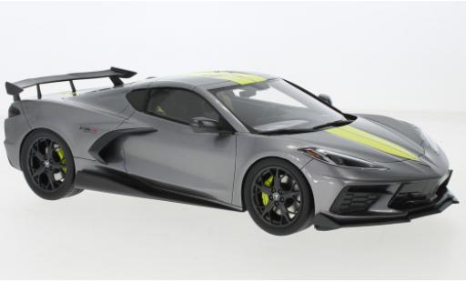Chevrolet Corvette 1/18 Top Speed C8 Stingray IMSA GTLM Championship Edition metallise gris/amarillo coche miniatura