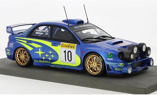 Subaru Impreza 1/18 Topmarques Collectibles S7 No.10 Rallye WM Rallye Monte Carlo 2002 avec Zusatzscheinwerfer T.Mäkinen/K.Lindström coche miniatura