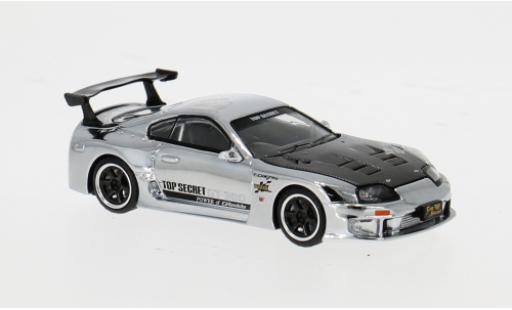 Coche miniatura Toyota Supra Super GT GT300 plateado 1/64 Pop Race