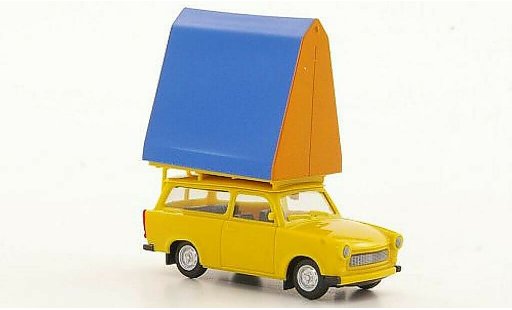 Trabant 601 Universal 1/87 Herpa amarillo con techozelt coche miniatura