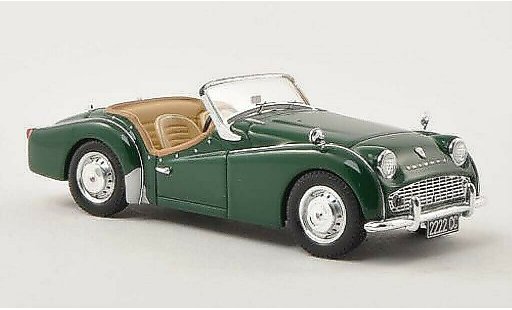 Triumph TR3 A 1/43 Spark verde RHD 1957 coche miniatura