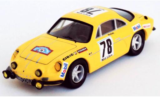 Coche miniatura Alpine A110 1/43 Trofeu Renault No.78 Midi Libre Criterium des Cevennes 1969 B.Wollek/M.Grandrive Alpine A110 1/43 Trofeu Renault No.78 Midi Libre Criterium des Cevennes 1969 B.Wollek/M.Grandrive coche miniatura