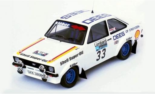 Coche miniatura Ford Escort 1/43 Trofeu MK II RS 1800 RHD No.33 Dees of Croydon Rallye WM RAC Rallye 1980 T.Brise/P.Short Ford Escort 1/43 Trofeu MK II RS 1800 RHD No.33 Dees of Croydon Rallye WM RAC Rallye 1980 T.Brise/P.Short coche miniatura