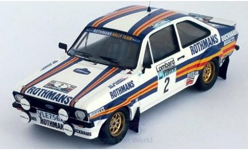 Coche miniatura Ford Escort 1/43 Trofeu MK II RS No.2 Rothmans Rally Team Rothmans Rallye WM RAC Rallye 1981 A.Vatanen/D.Richards Ford Escort 1/43 Trofeu MK II RS No.2 Rothmans Rally Team Rothmans Rallye WM RAC Rallye 1981 A.Vatanen/D.Richards coche miniatura