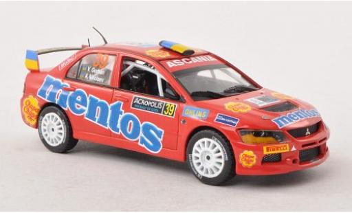 Coche miniatura Mitsubishi Lancer 1/43 Vitesse Evo IX No.39 Mentos PWRC Rallye Acropolis 2012 V.Gorban/A.Nikolaev Mitsubishi Lancer 1/43 Vitesse Evo IX No.39 Mentos PWRC Rallye Acropolis 2012 V.Gorban/A.Nikolaev coche miniatura