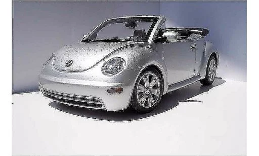 Volkswagen New Beetle Cabriolet 1/18 Burago gris metallisee coche miniatura