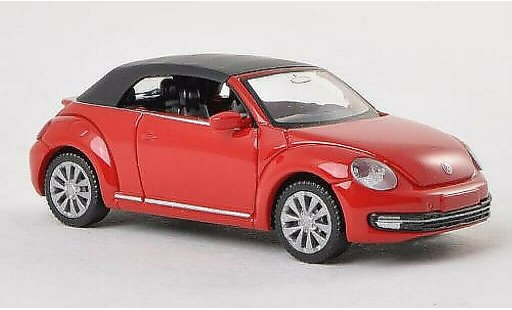 Volkswagen Beetle Cabriolet 1/87 Wiking Descapotable rojo cerrado coche miniatura