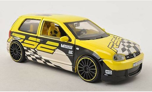 Volkswagen Golf R32 1/24 Maisto Tuning Racing amarillo con Dekoration 2003 coche miniatura