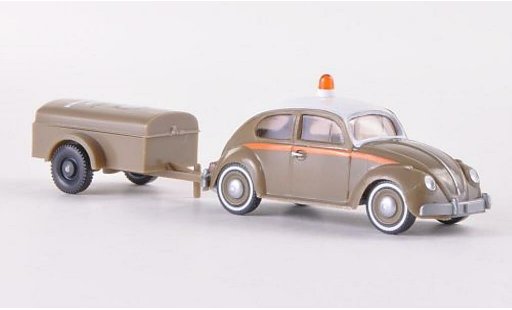 Volkswagen Kafer Base 1/87 Wiking 1200 Anton Schlotmann con Einachsanhanger coche miniatura