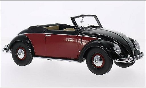 Volkswagen Kafer Cabriolet 1/18 Minichamps 1200 Descapotable Hebmuller negro/rojo 1949 coche miniatura