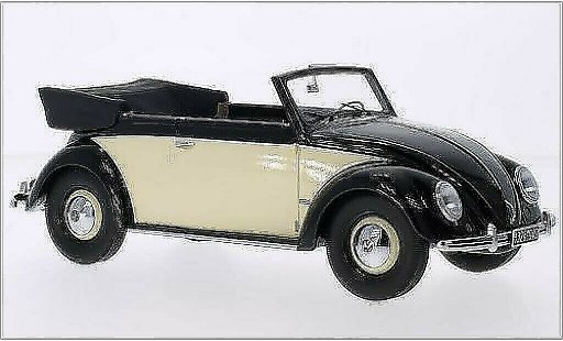 Volkswagen Kafer Cabriolet 1/18 Minichamps 1200 Descapotable negro/beige 1949 coche miniatura