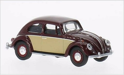 Volkswagen Kafer Base 1/64 Schuco 1500 rojo/beige 1960 coche miniatura