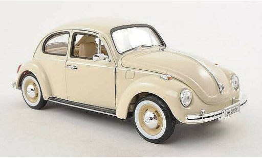 Volkswagen Kafer Base 1/24 Welly mit blancowandreifen beige coche miniatura