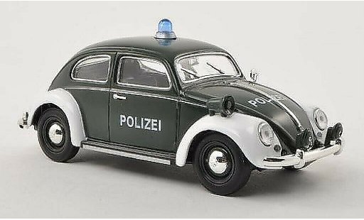 Volkswagen Kafer Base 1/32 Schuco Ovali Polic&iacute;a verde/blanco coche miniatura