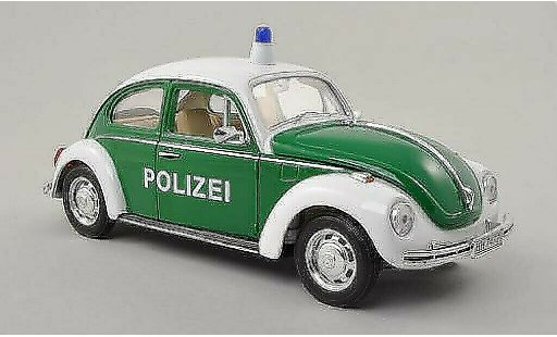 Volkswagen Kafer Base 1/24 Welly Polic&iacute;a verde/blanco 1972 coche miniatura