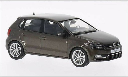 Volkswagen Polo Base 1/43 Herpa 5-turig Facelift metalico marron 2014 coche miniatura
