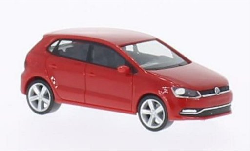 Volkswagen Polo Base 1/87 Herpa (6C) rojo 5-Turer 2014 coche miniatura