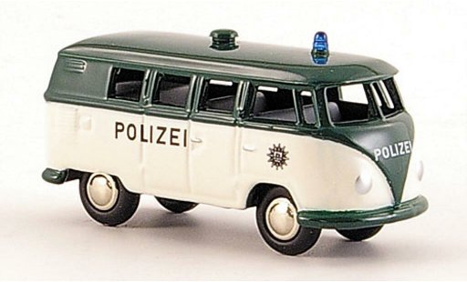 Volkswagen T1 Base 1/87 Bub Bulli Bus Polic&iacute;a blanco/verde coche miniatura
