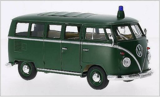 Volkswagen T1 B 1/24 Welly Bus mate-verde Polic&iacute;a 1962 coche miniatura