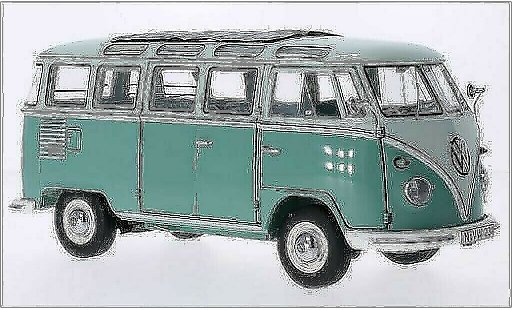 Volkswagen T1 B 1/18 Schuco Samba turquesa/beige 1959 coche miniatura