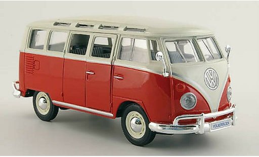 Volkswagen T1 Base 1/25 Maisto Sambabus rojo/blanco coche miniatura