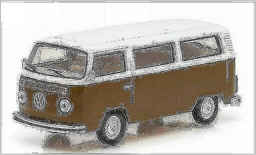Volkswagen T2 B 1/64 Greenlight Bus Champagne Edition marron/blanco 1977 coche miniatura