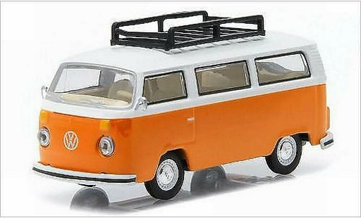 Volkswagen T2 B 1/64 Greenlight Bus naranja/blanco 1974 coche miniatura