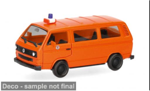 Coche miniatura Volkswagen T3 Bus naranja Berliner Feuerwehr 1/87 Herpa