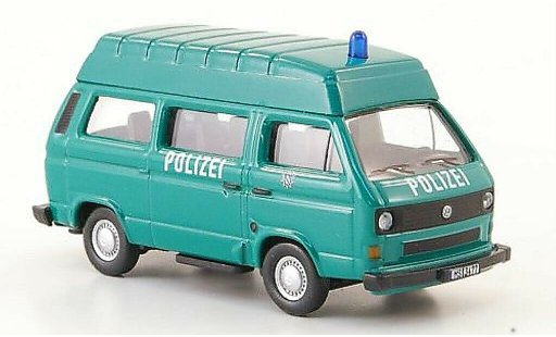 Volkswagen T3 Base 1/87 Schuco Hochtechobus Polic&iacute;a verde coche miniatura