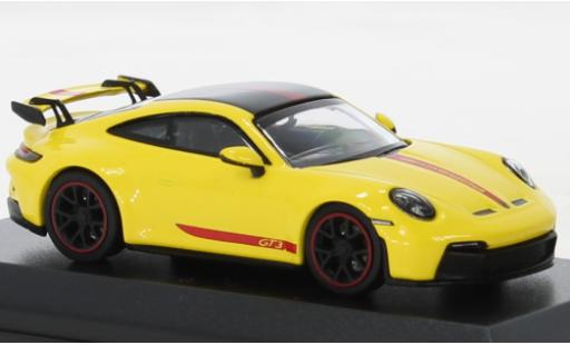 Coche miniatura Porsche 992 GT3 1/64 Wbros 911  amarillo Porsche 992 GT3 1/64 Wbros 911  amarillo coche miniatura