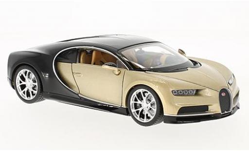 Coche miniatura Bugatti Chiron 1/24 Welly beige/schwarz 2016 1:24 Bugatti Chiron 1/24 Welly beige/schwarz 2016 1:24 coche miniatura