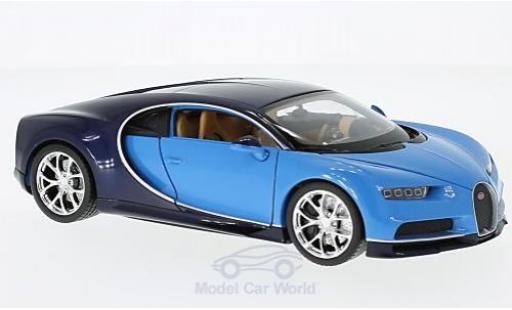 Coche miniatura Bugatti Chiron 1/24 Welly azul/azul 2016 Bugatti Chiron 1/24 Welly azul/azul 2016 coche miniatura