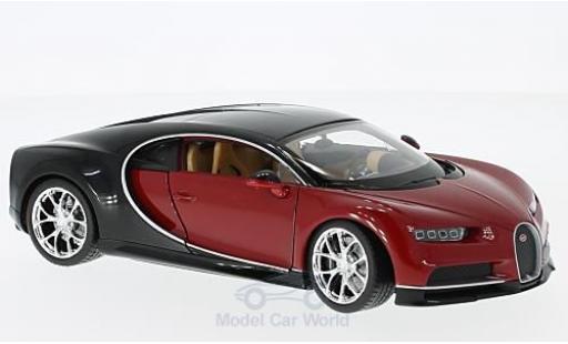 Coche miniatura Bugatti Chiron 1/24 Welly rojo/negro 2016 Bugatti Chiron 1/24 Welly rojo/negro 2016 coche miniatura