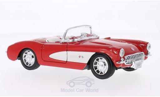Coche miniatura Chevrolet Corvette 1/24 Welly rojo/blanco 1957 Chevrolet Corvette 1/24 Welly rojo/blanco 1957 coche miniatura