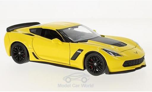Coche miniatura Chevrolet Corvette 1/24 Welly Z06 amarillo 2017 Chevrolet Corvette 1/24 Welly Z06 amarillo 2017 coche miniatura