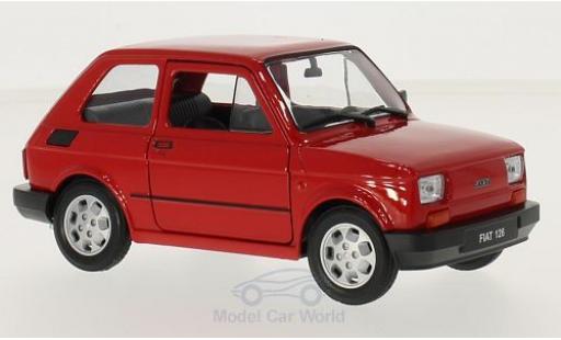 Fiat 126 1/24 Welly rojo coche miniatura
